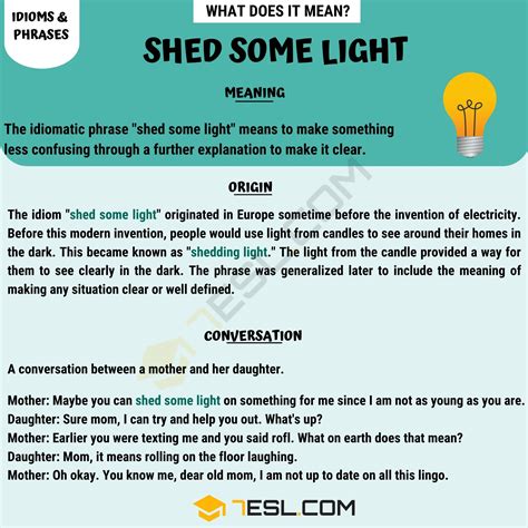 shedding light meaning.